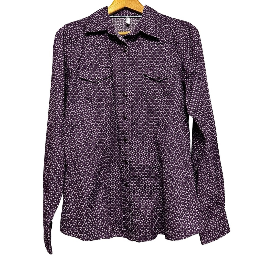 Cinch Purple Geometric Western Button Down Shirt Large Country Rodeo Cowboy